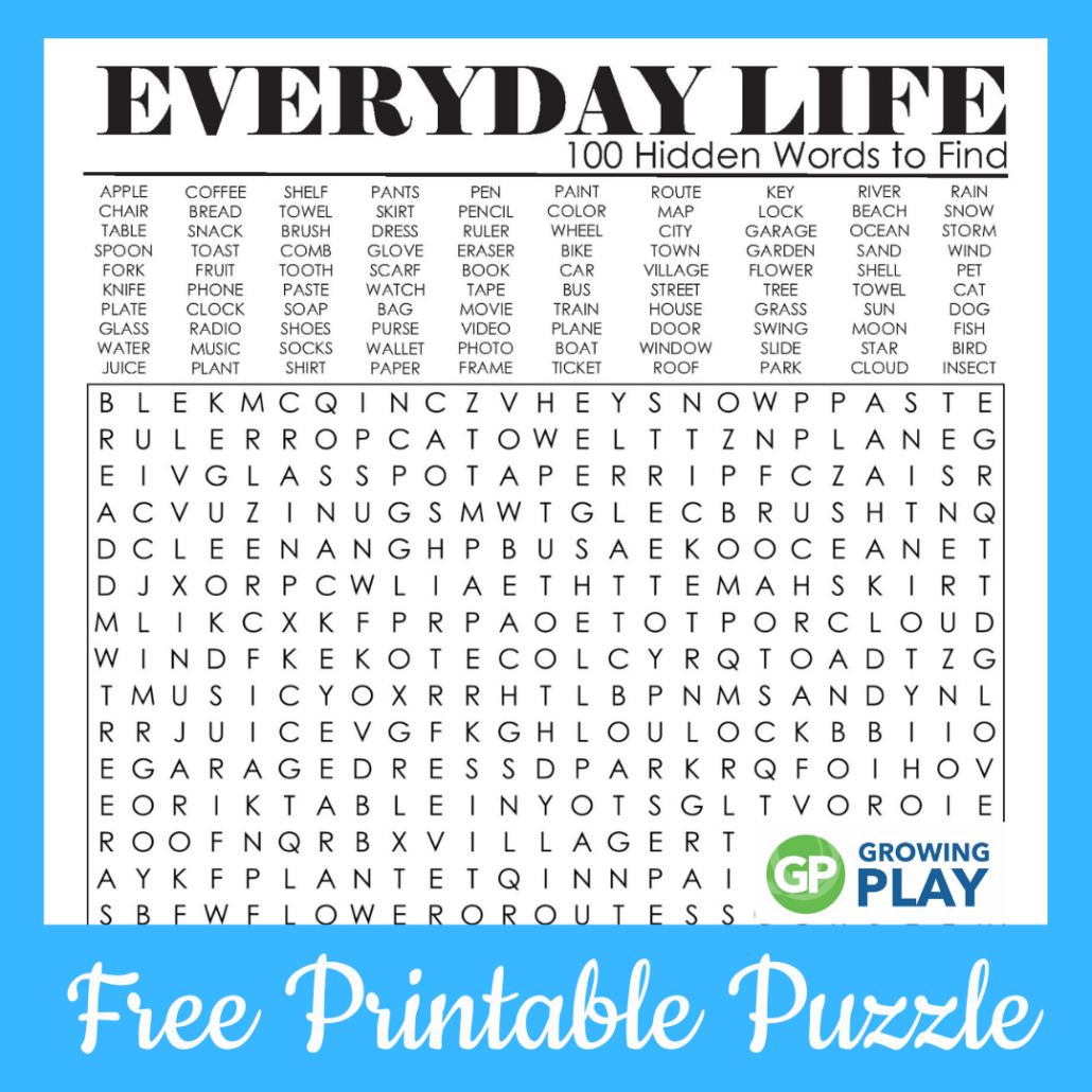 Printable Word Search Crossword Puzzle Free