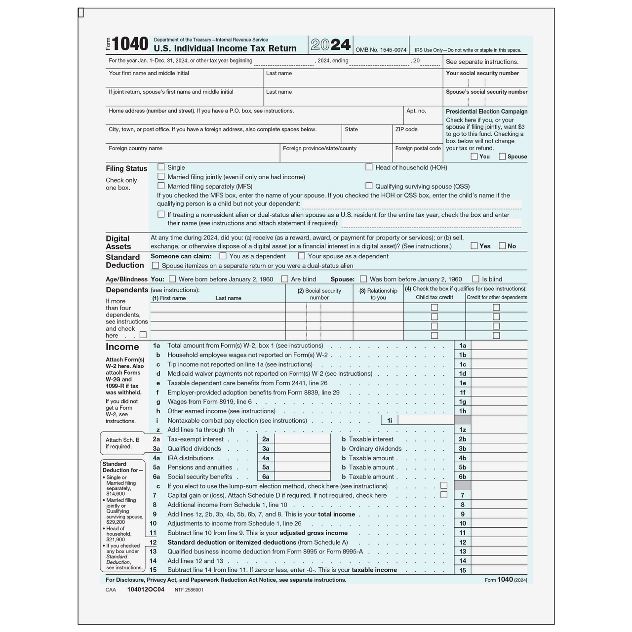 Irs Tax Form Numbers