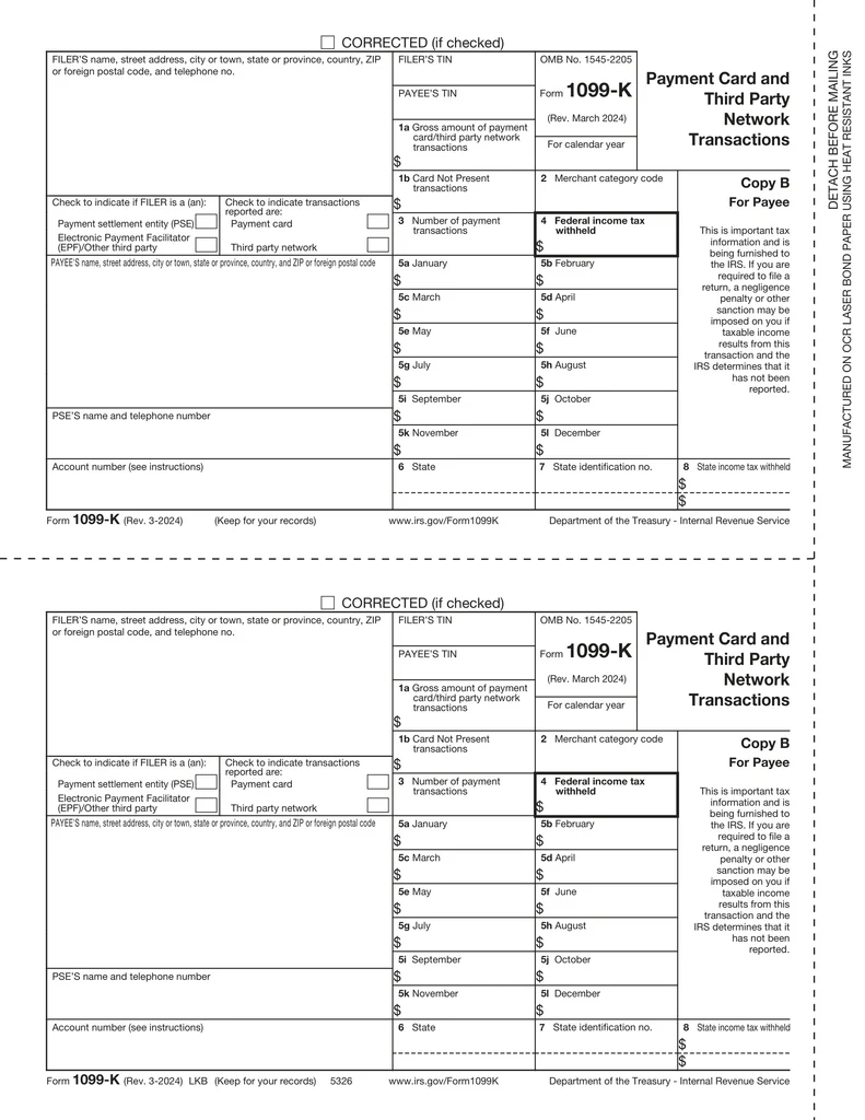 Irs Form 1099 K 2026