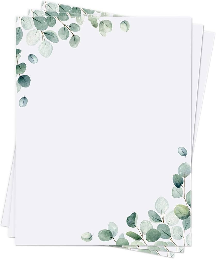 150 Sheets Green Stationery Paper Decorative Border Design Paper 