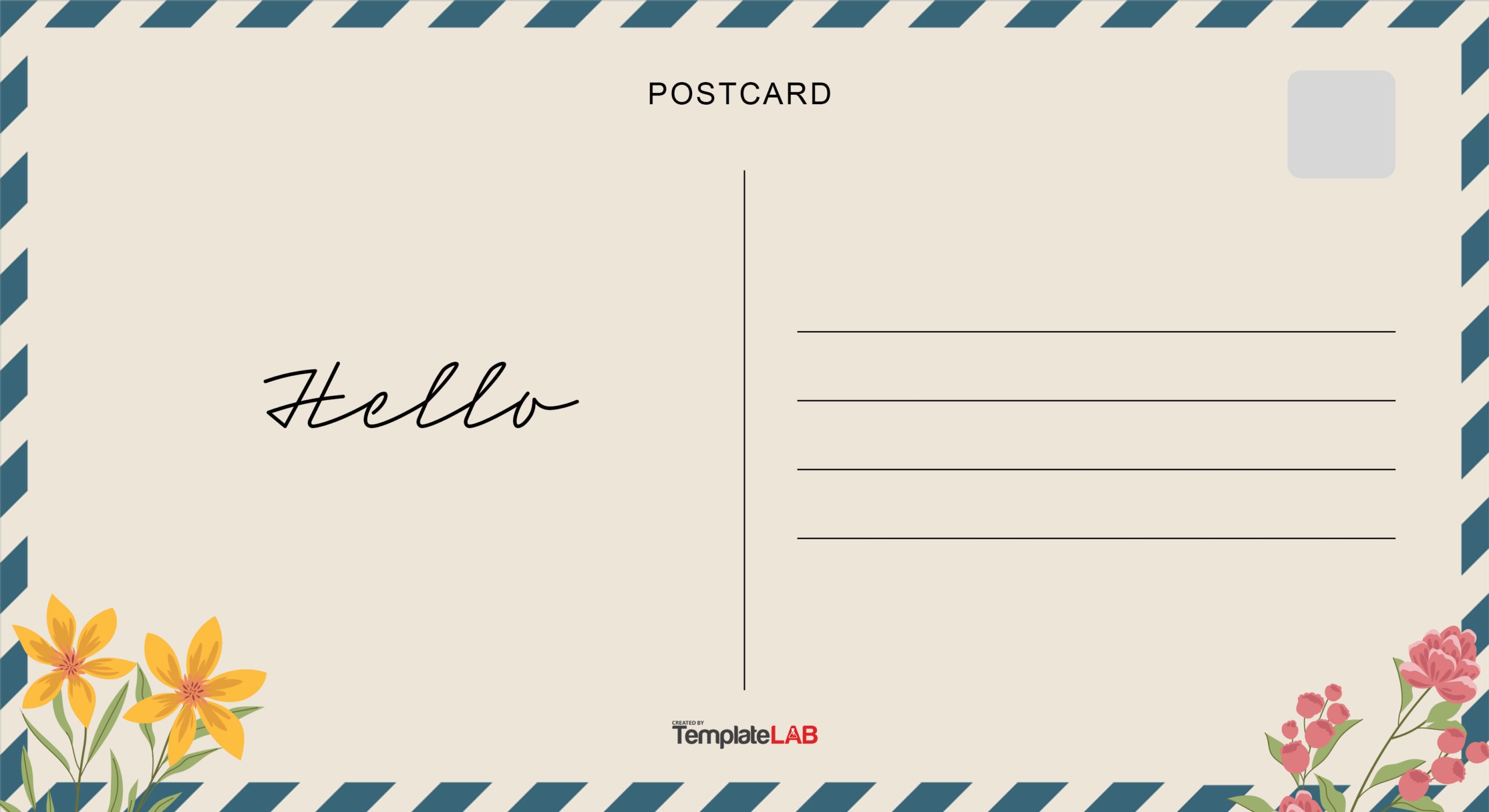 Post Card Template Printable