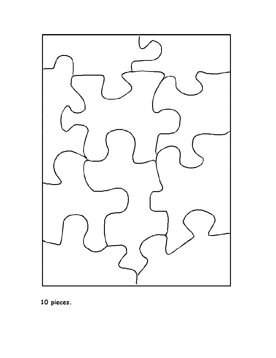Printable 12 Piece Puzzle Template