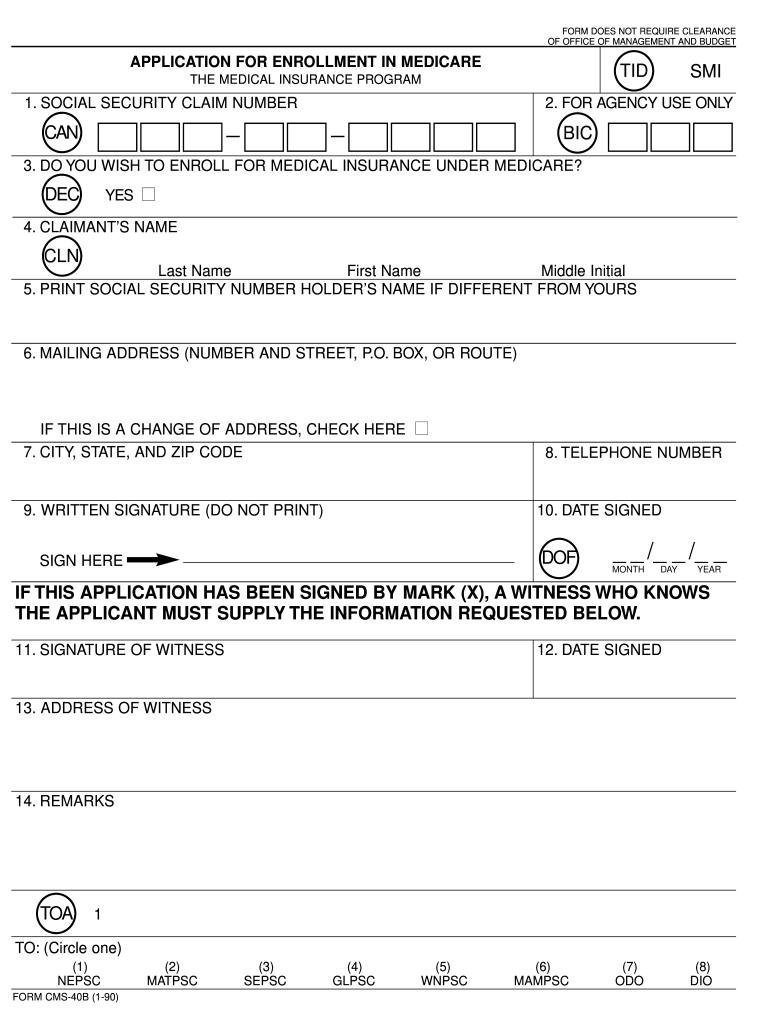 1990 Form CMS 40B Fill Online Printable Fillable Blank PdfFiller