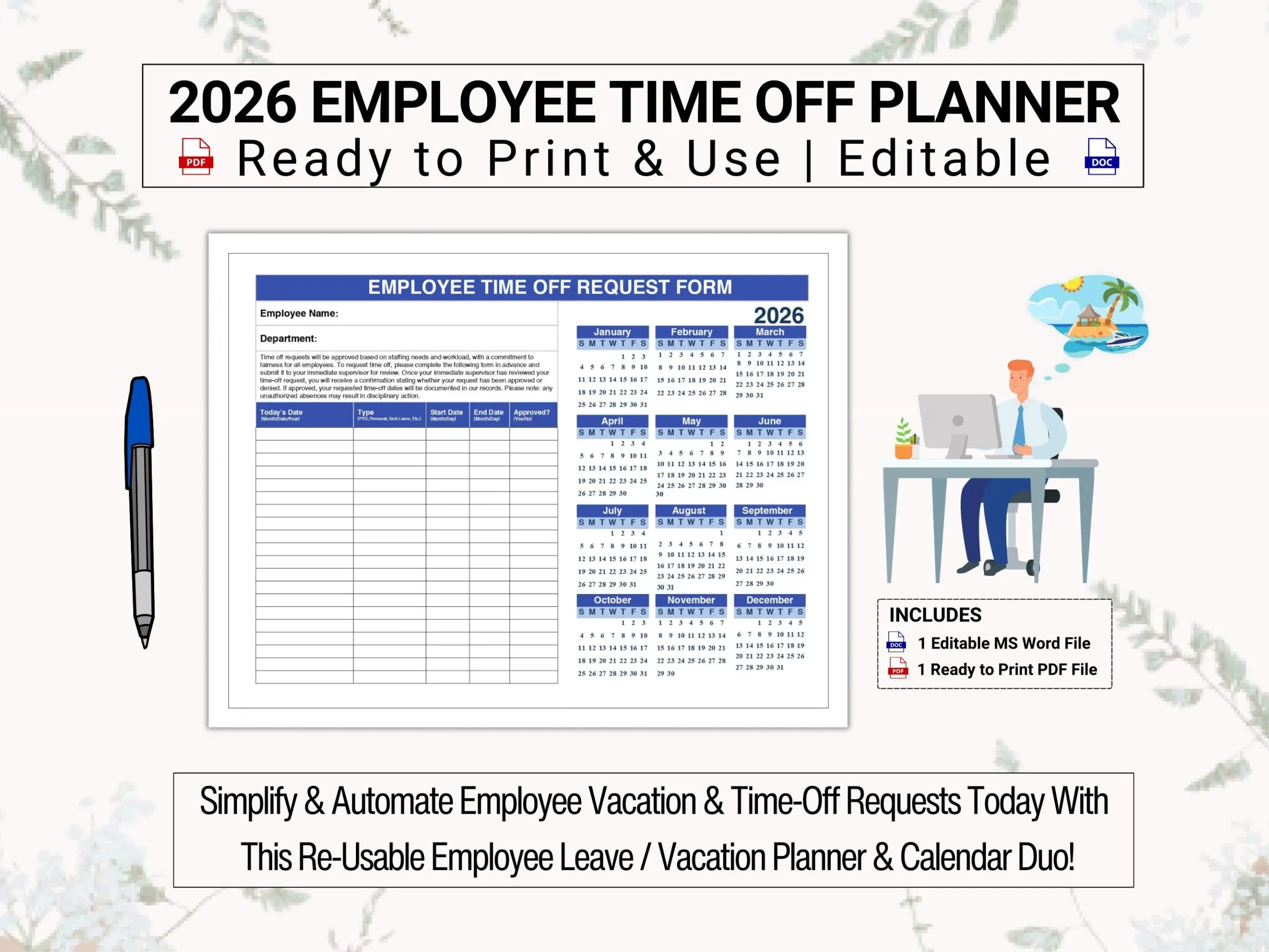 Printable W-4 2026 Form