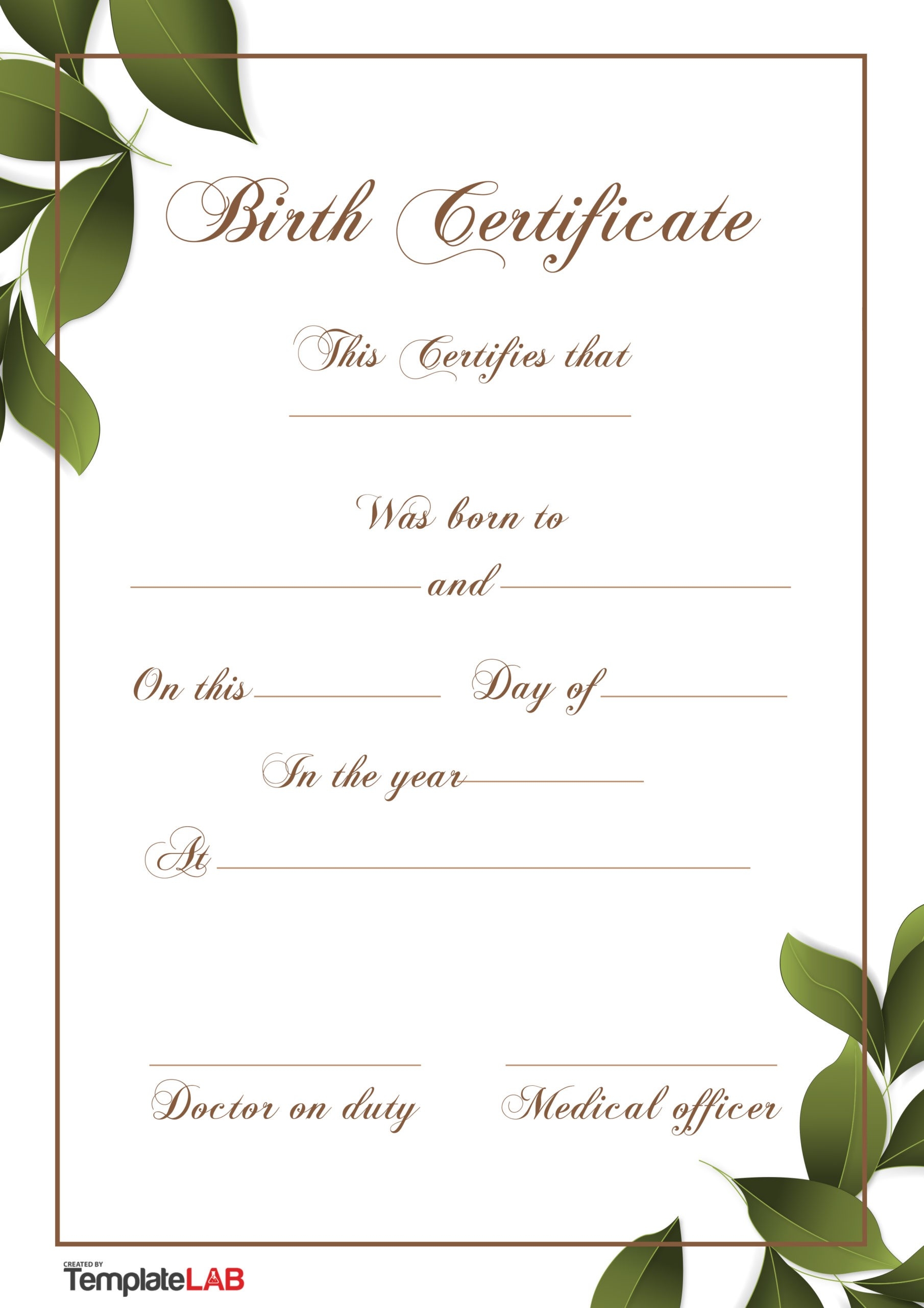 Birth Certificate Templates Free Printable