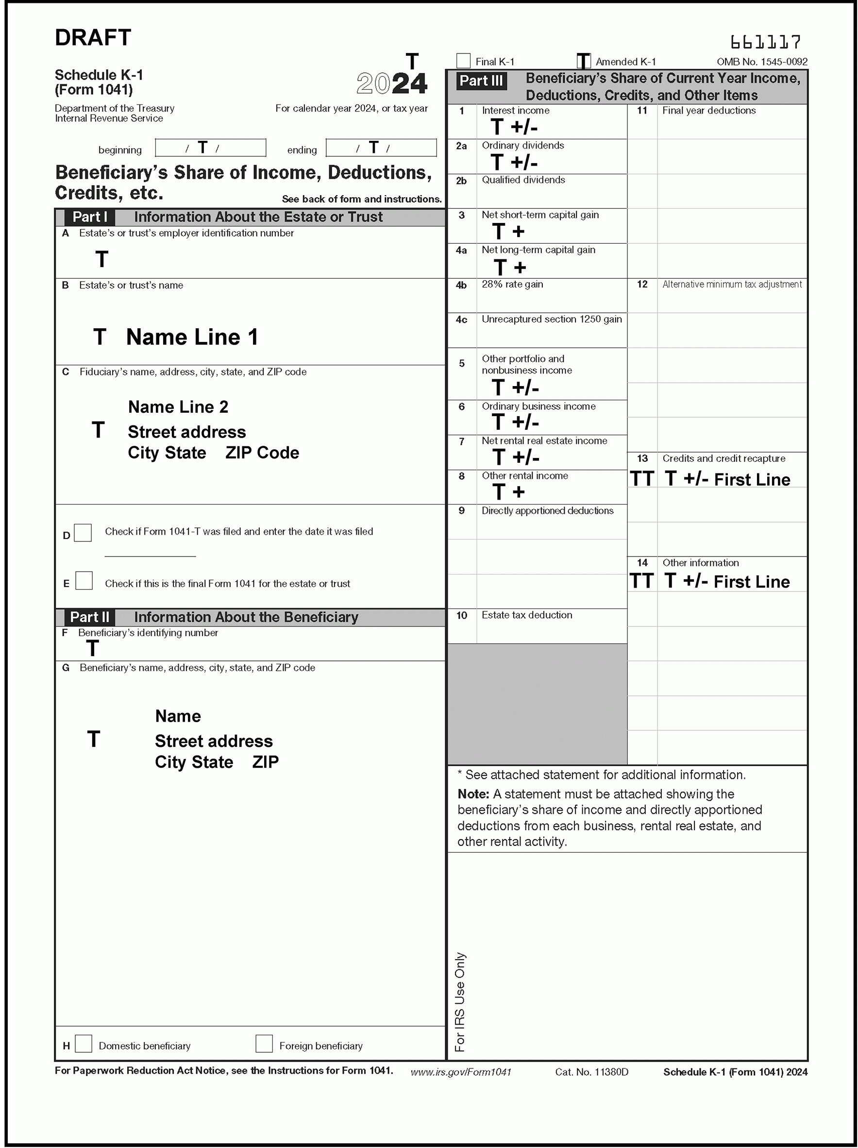 3 0 101 Schedule K 1 Processing Internal Revenue Service
