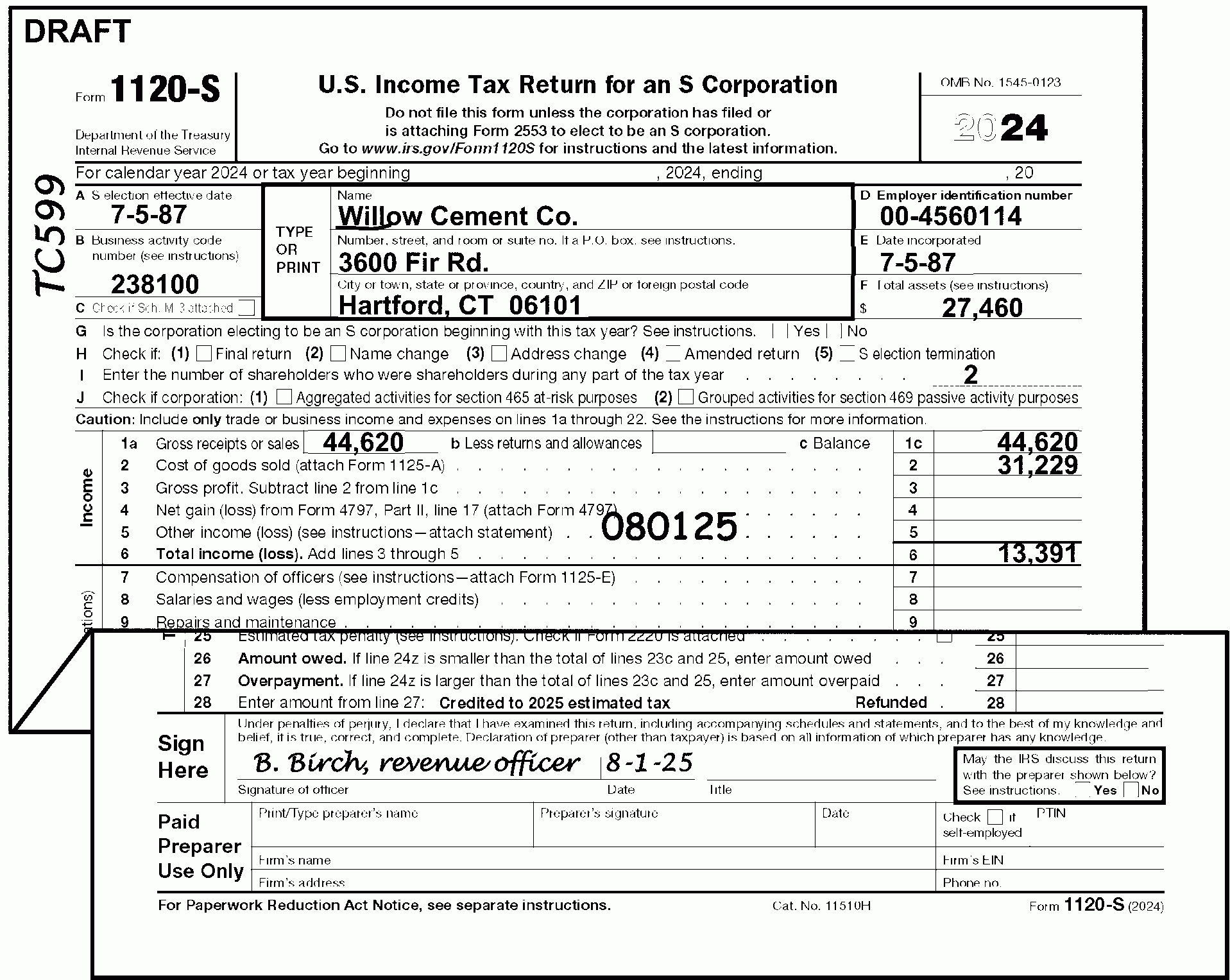 3 11 217 Form 1120 S Corporation Income Tax Returns Internal 