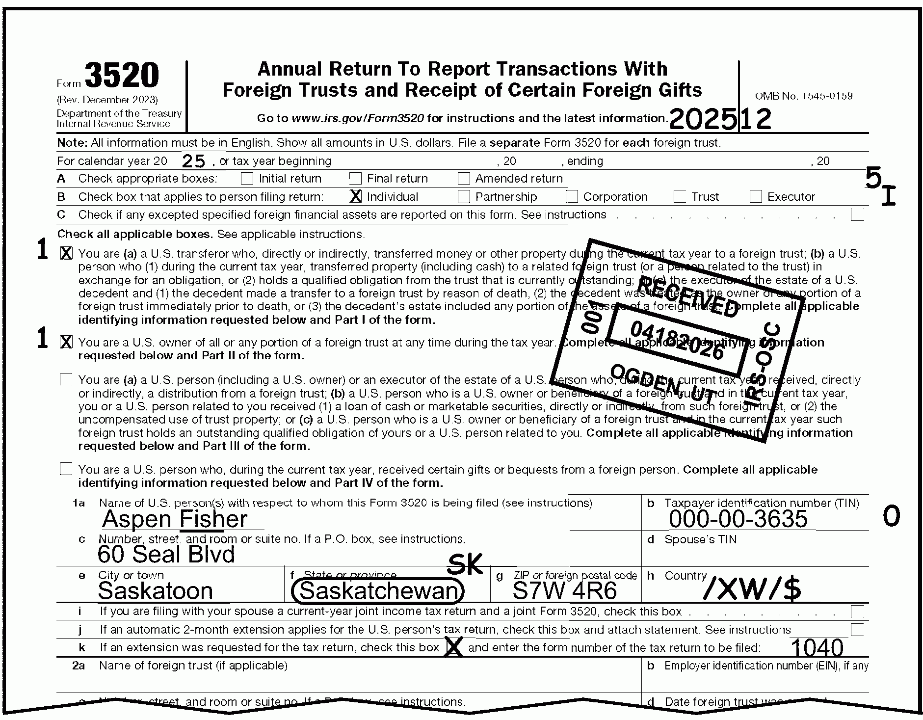 3 21 19 Foreign Trust System Internal Revenue Service