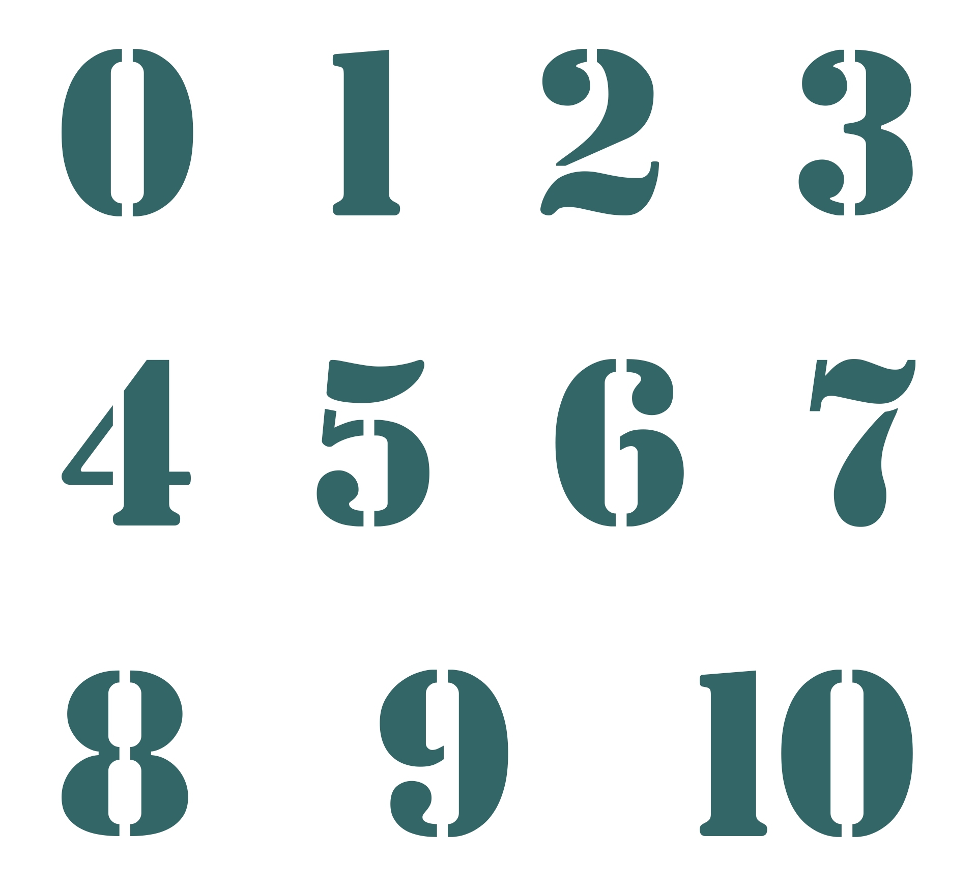 3 Inch Stencils Numbers 10 Free PDF Printables Printablee 