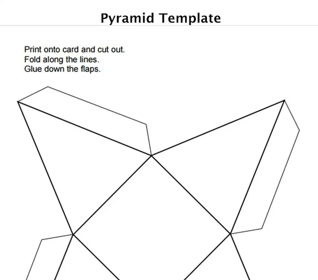 3D Pyramid Template To Print Card Cut Out Design Yourself Shape Card Print A4 Template DIY Accessories Jpg Download Etsy Australia