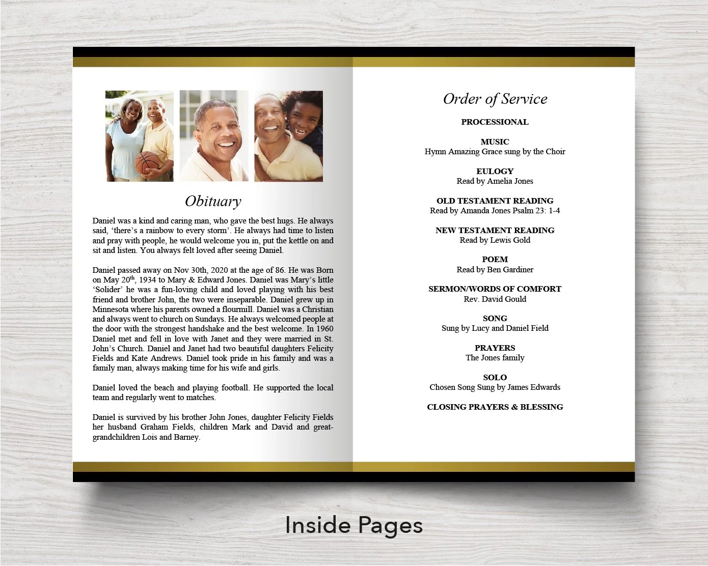 Free Printable Celebration Of Life Program Template