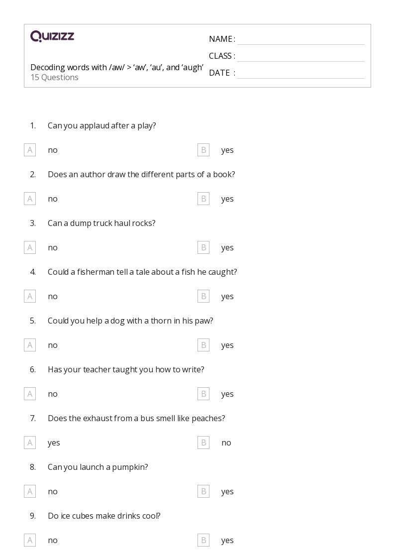 50 Decoding Words Worksheets For 2nd Grade On Quizizz Free 