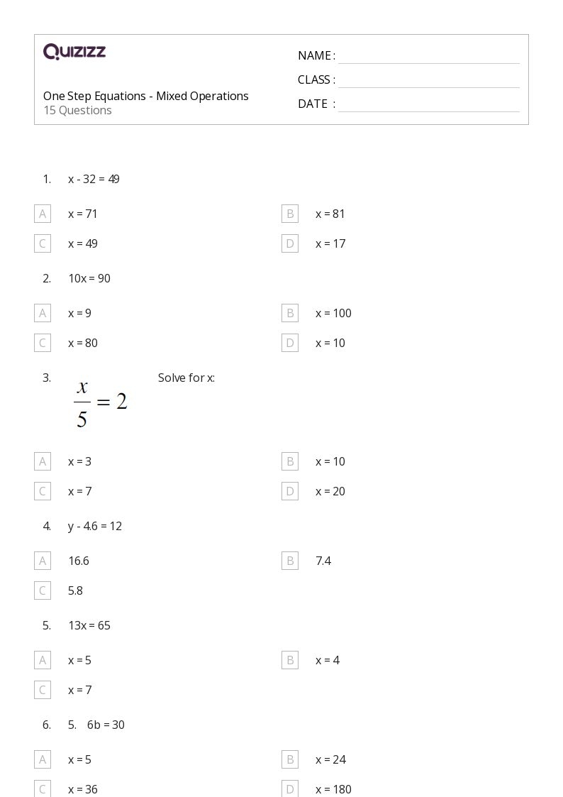 50 Grade 6 Worksheets On Quizizz Free amp Printable