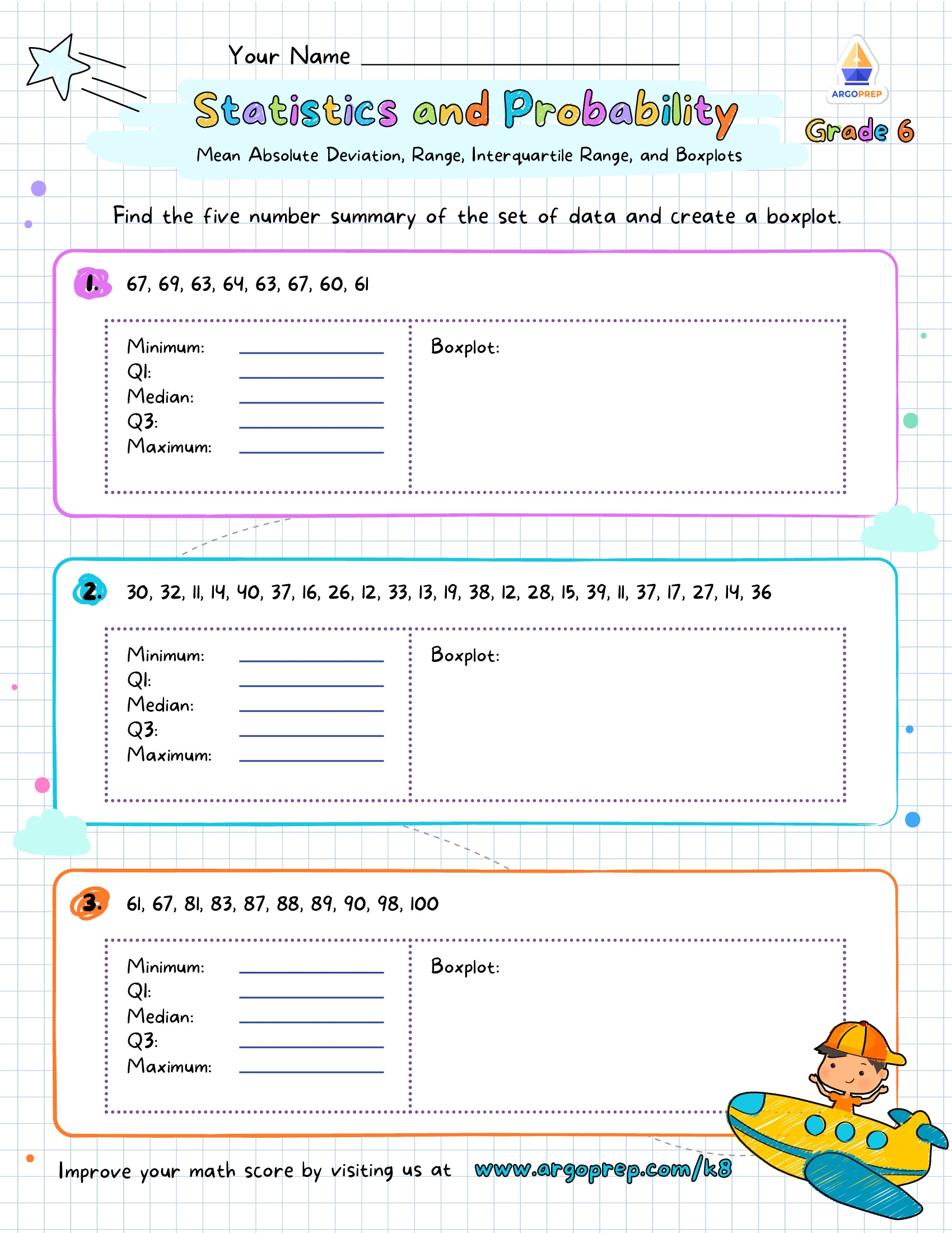 Free Printable 6th Grade Worksheets