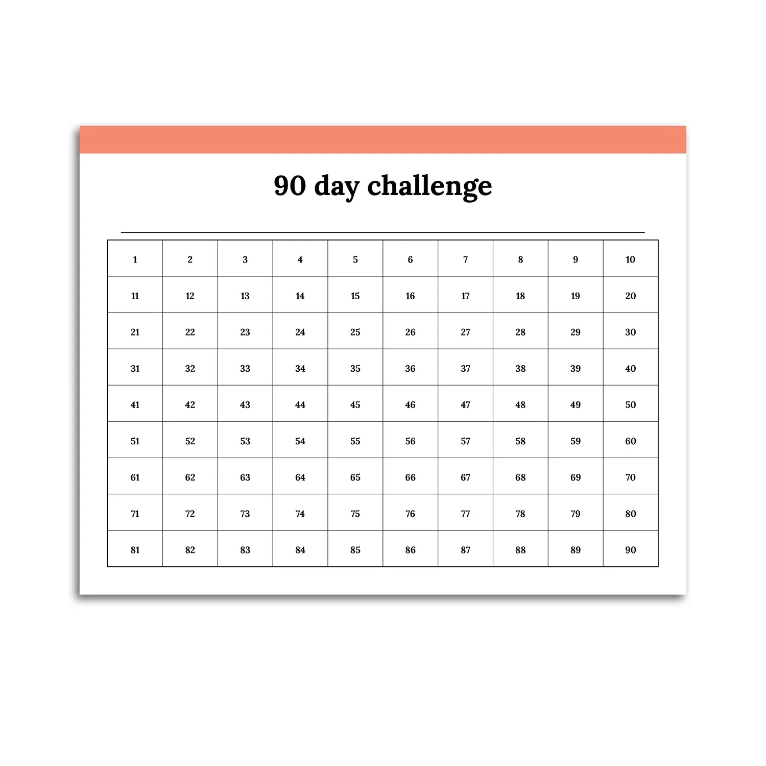 90 Day Challenge Planner Pages