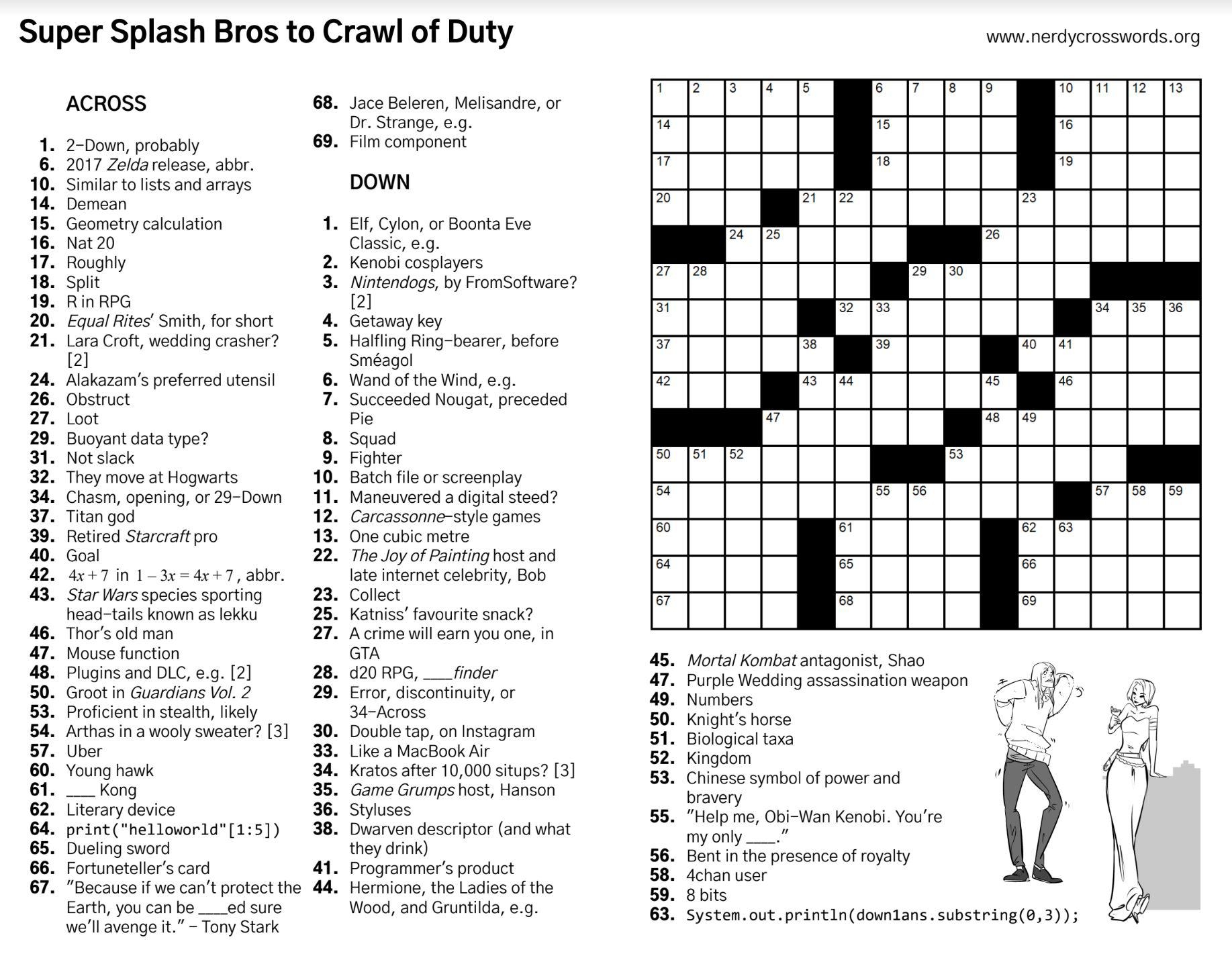 A Nerdy themed Crossword Puzzle For The Gamer Geeks and Non gamer 
