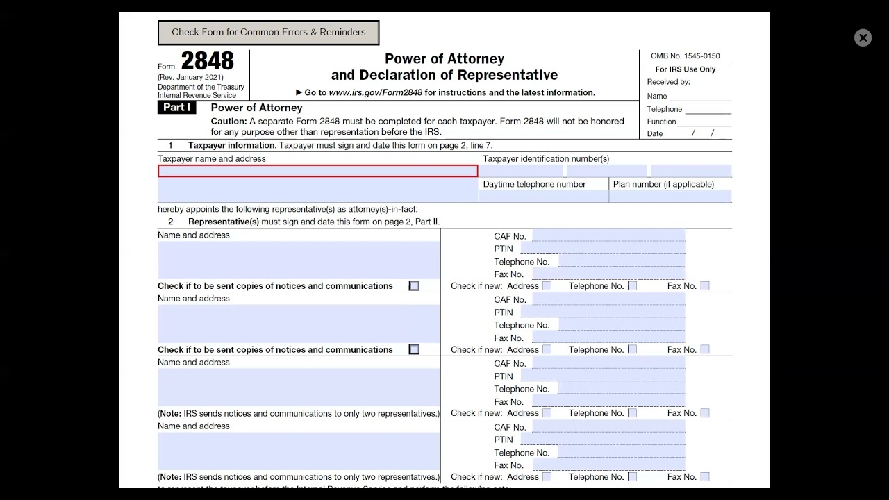 A Step by Step Guide To Completing Form 2848 For Enrolled Agents