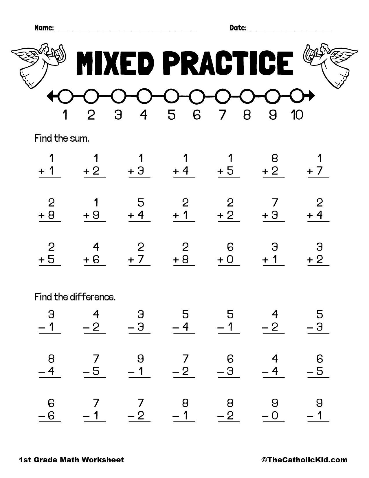 Addition And Subtraction Math Worksheets Playing Learning 