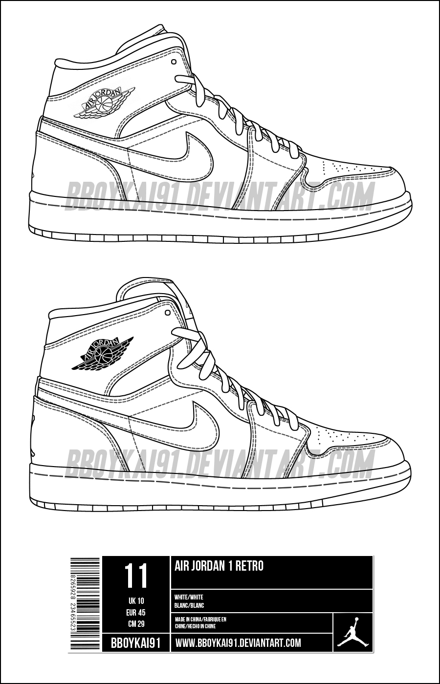 Air Jordan 1 Retro Template By BBoyKai91 On DeviantArt