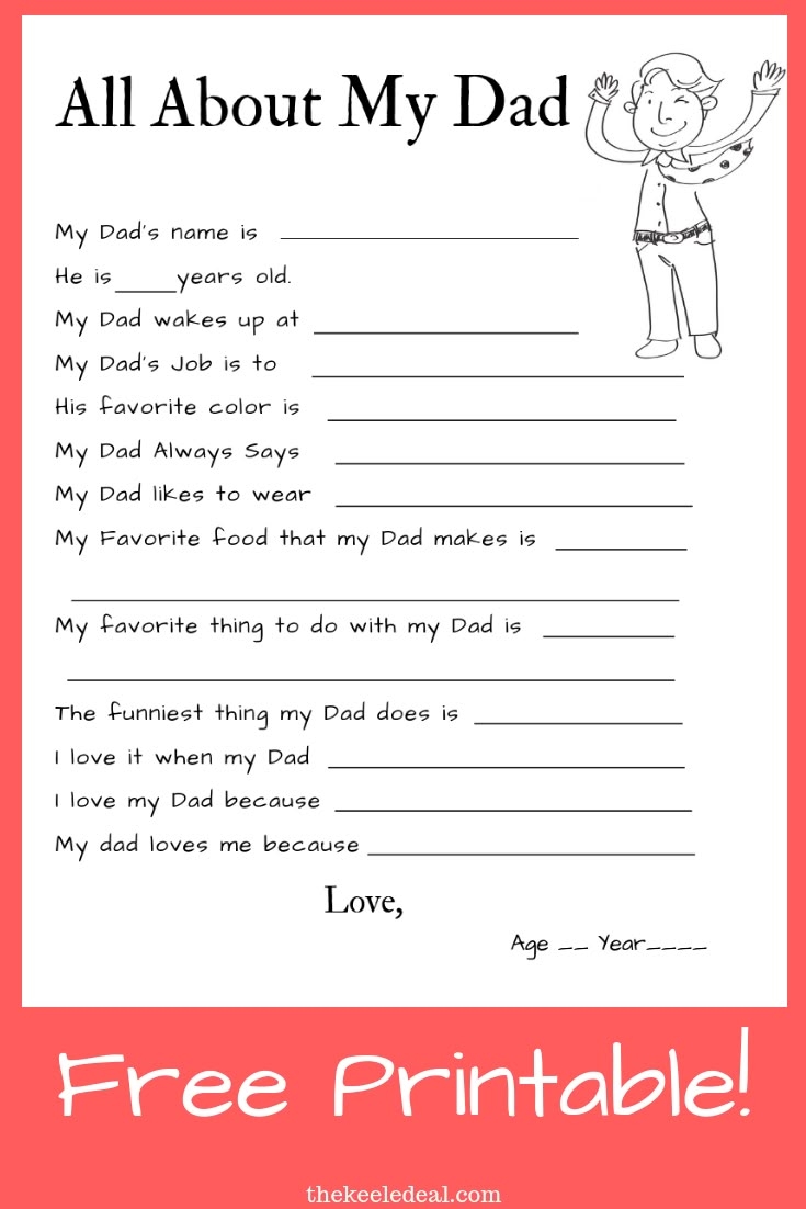 All About Dad Printable Free Download