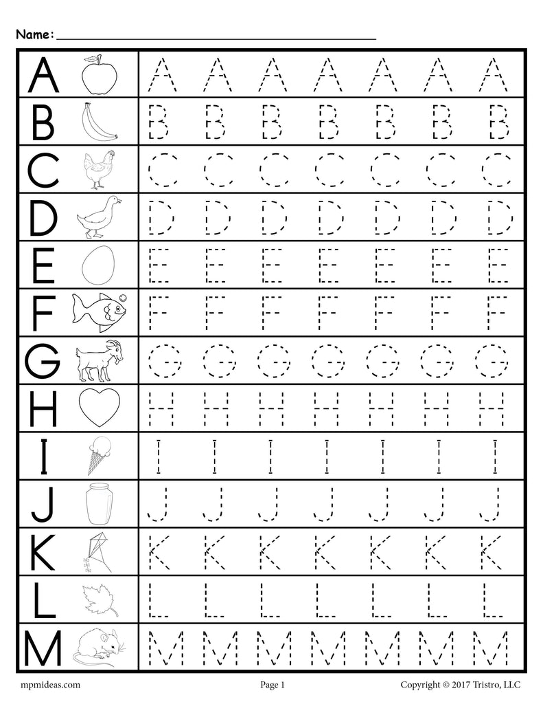 Alphabet Tracing Worksheets A Z Free Printable Bundle 