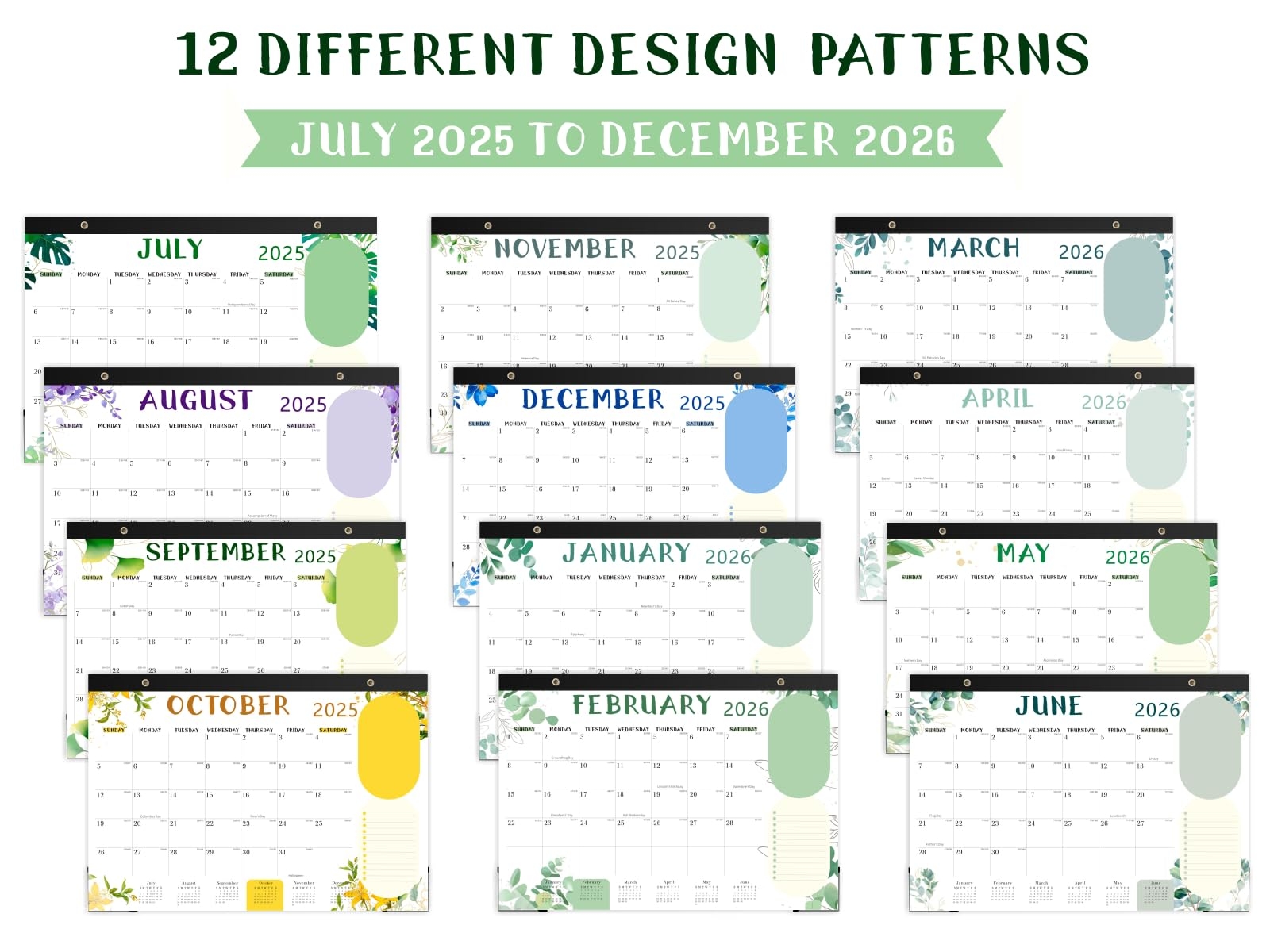 December Waterproof Printable Calendar