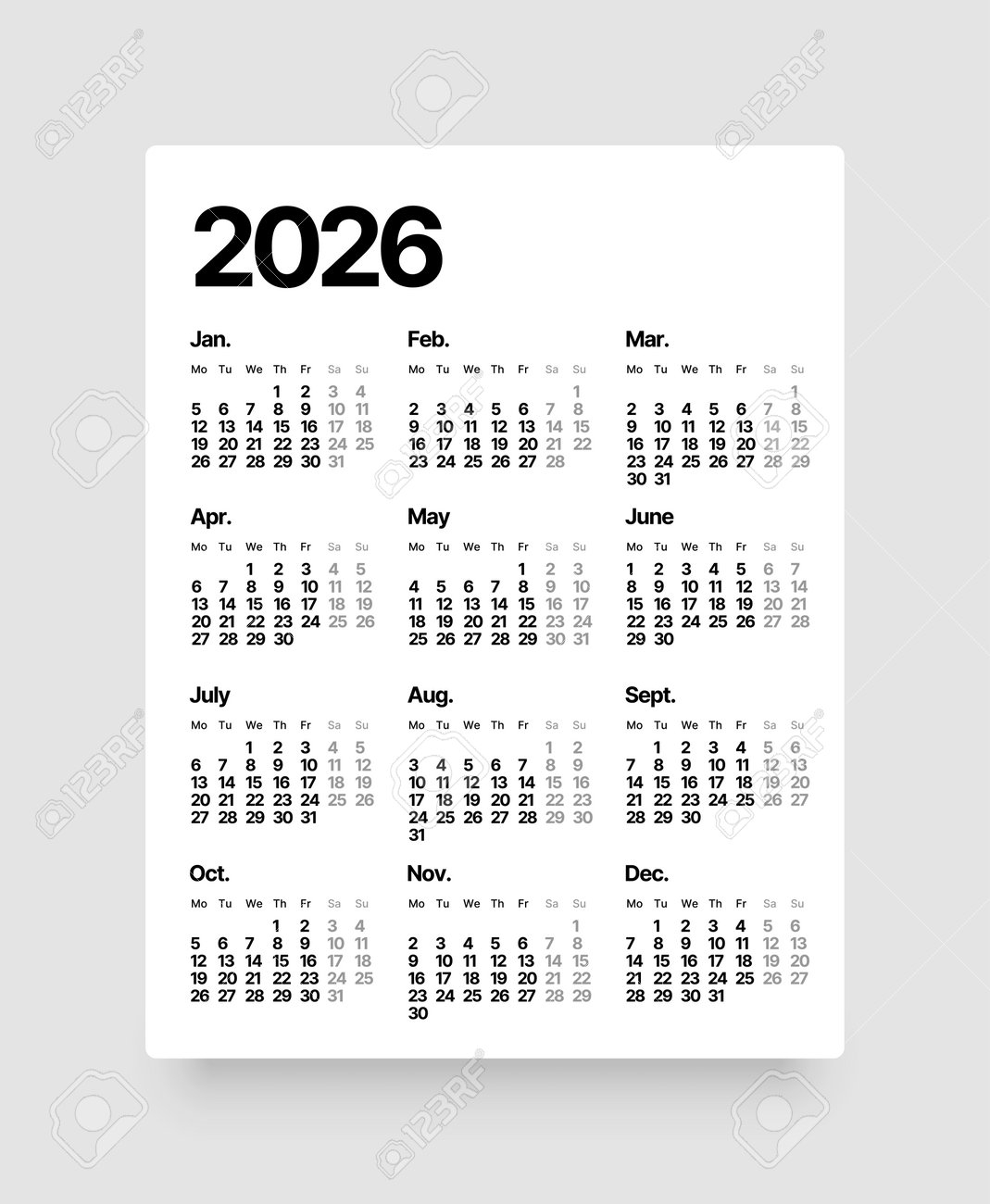 Free Svg 2026 Calendar