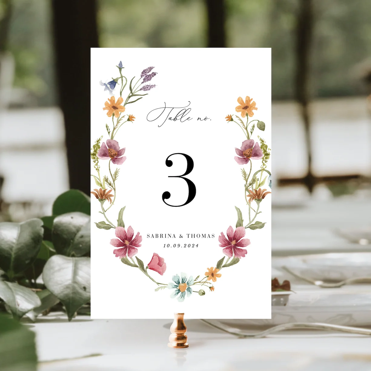 Table Numbers For Wedding Printable