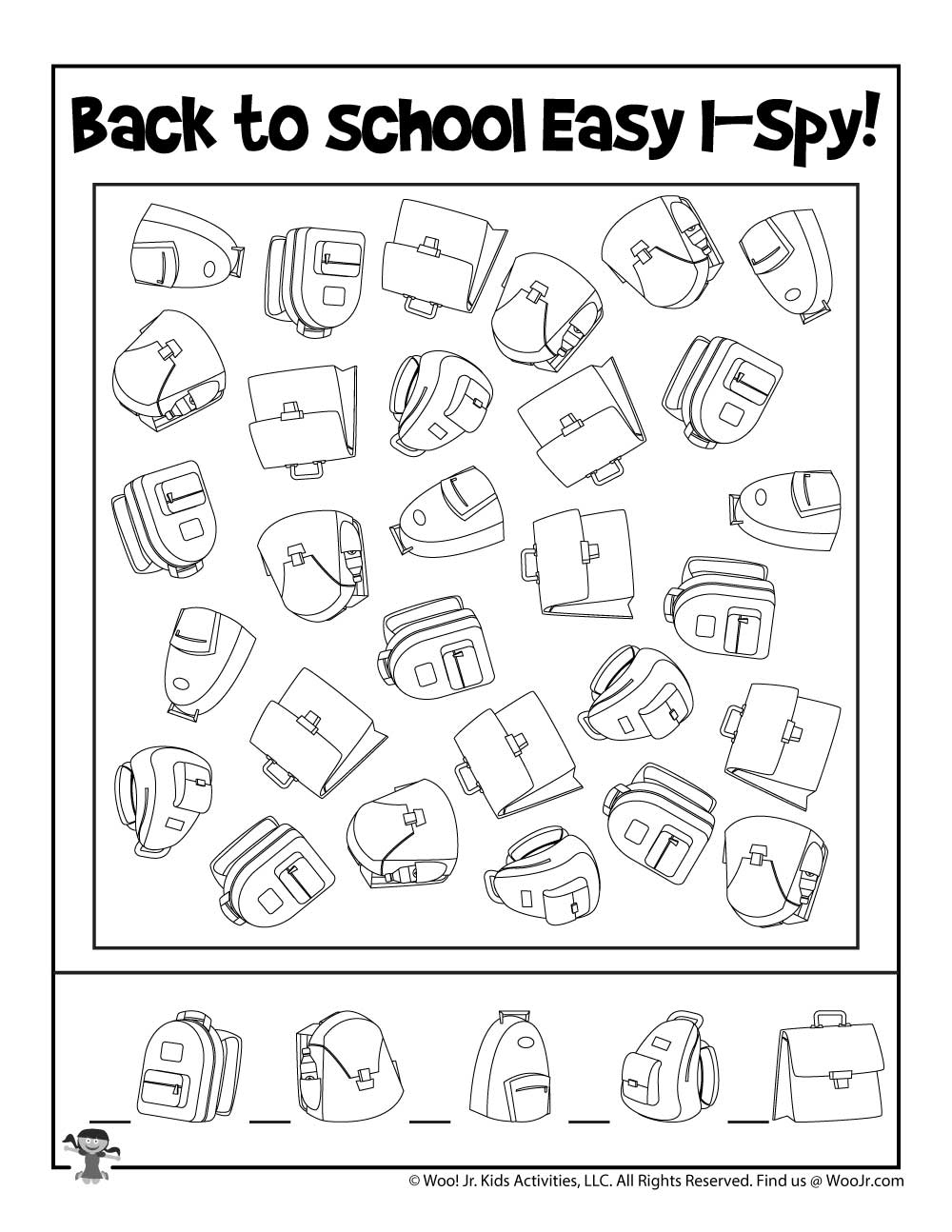 Printable Back To School Activities