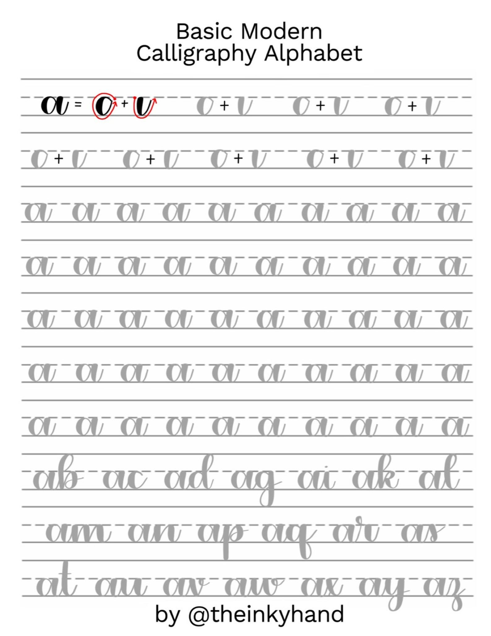 Printable Calligraphy Guide Sheets