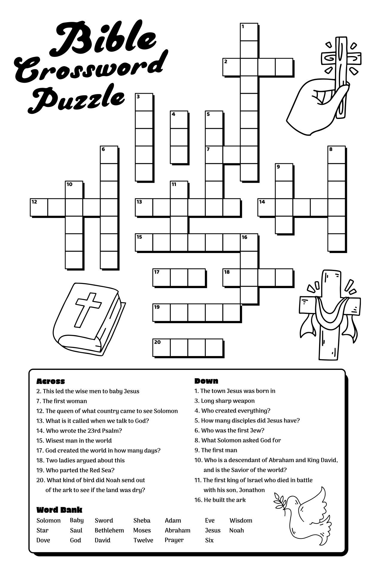Printable Crossword Puzzles Bible