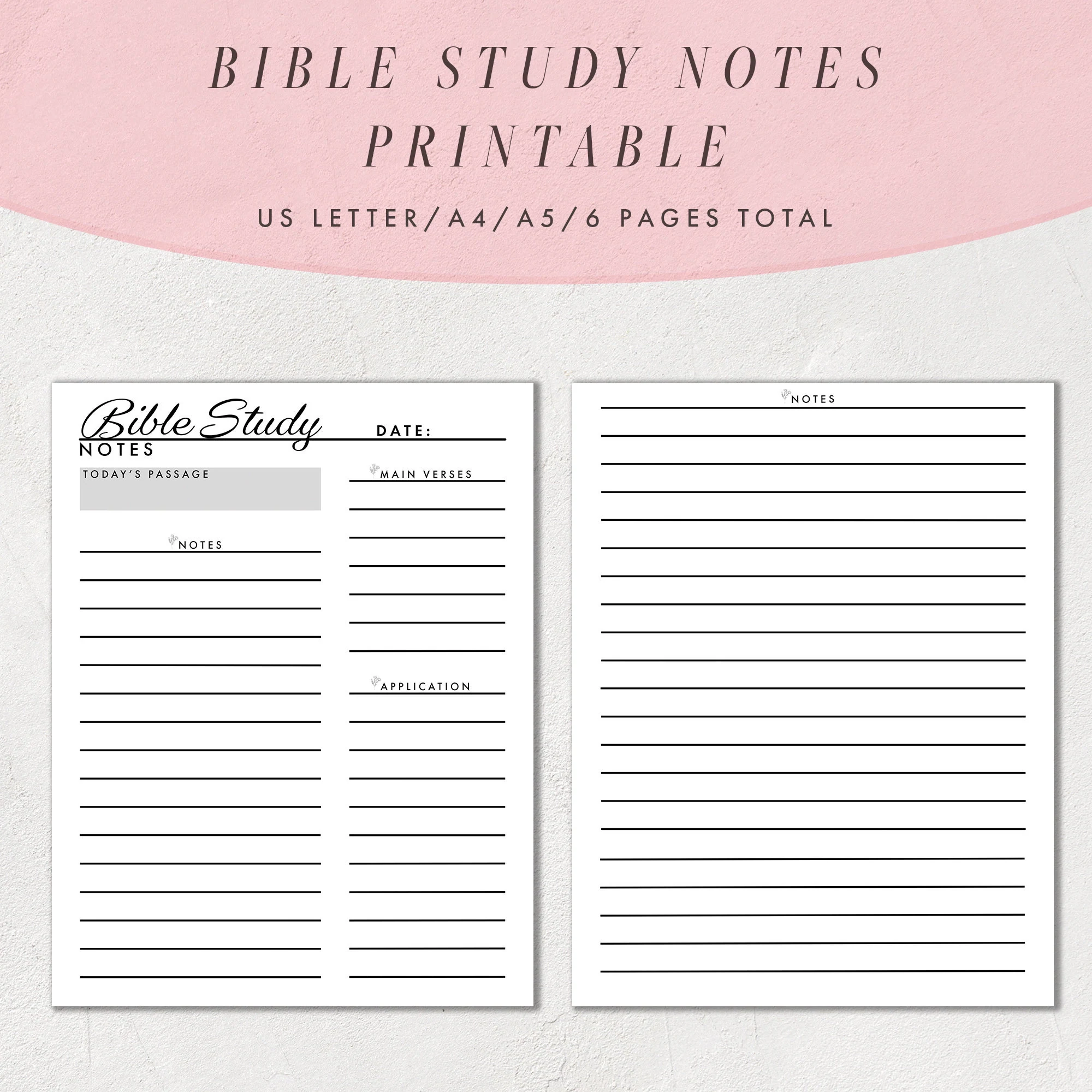 Printable Bible Study Journal Template