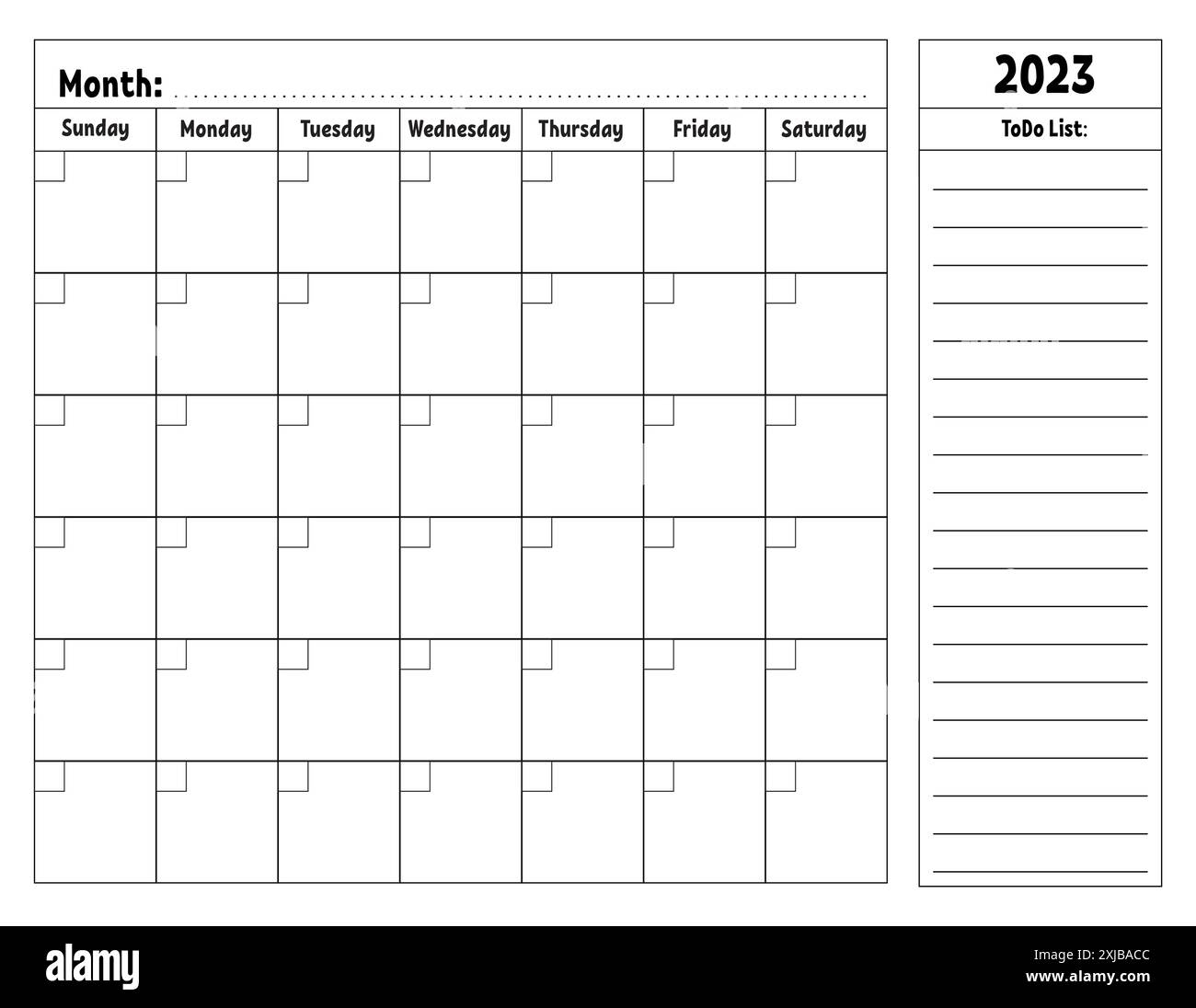 Printable Blank Calendar One Month