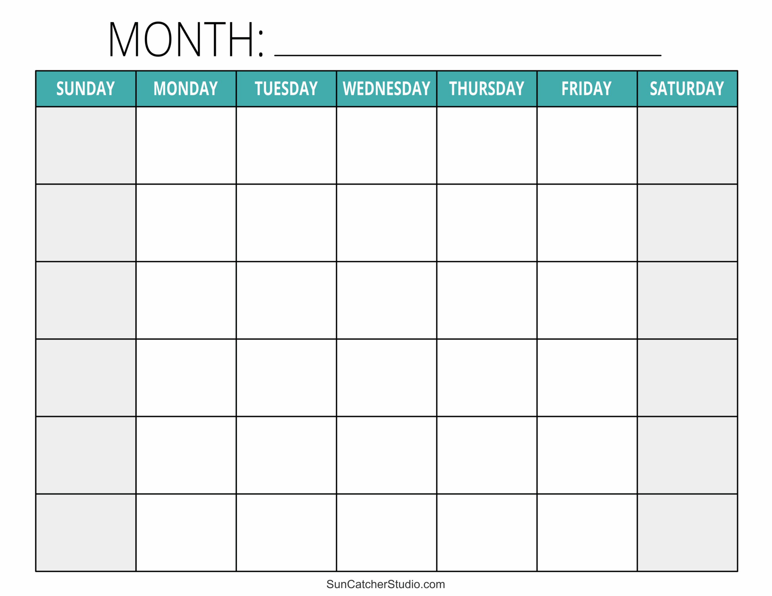 Blank Printable Calendar Month
