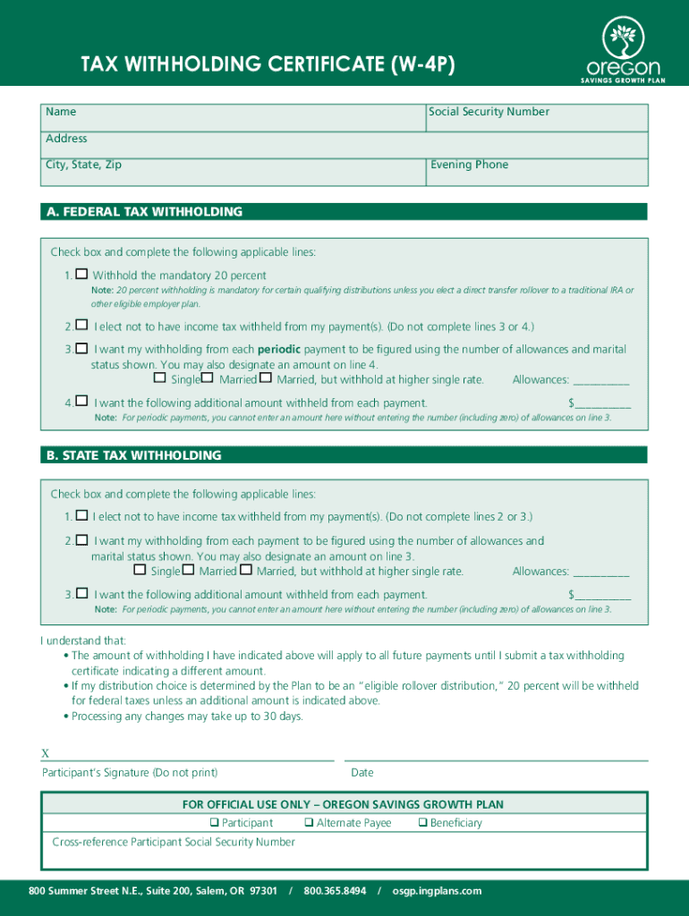 Blank W4P Form 2025 Printable