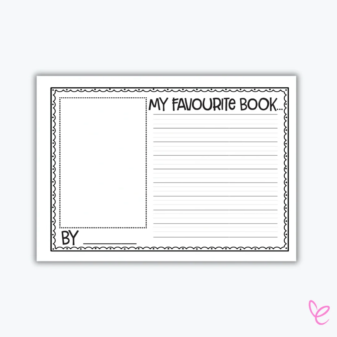 Printable Book Template