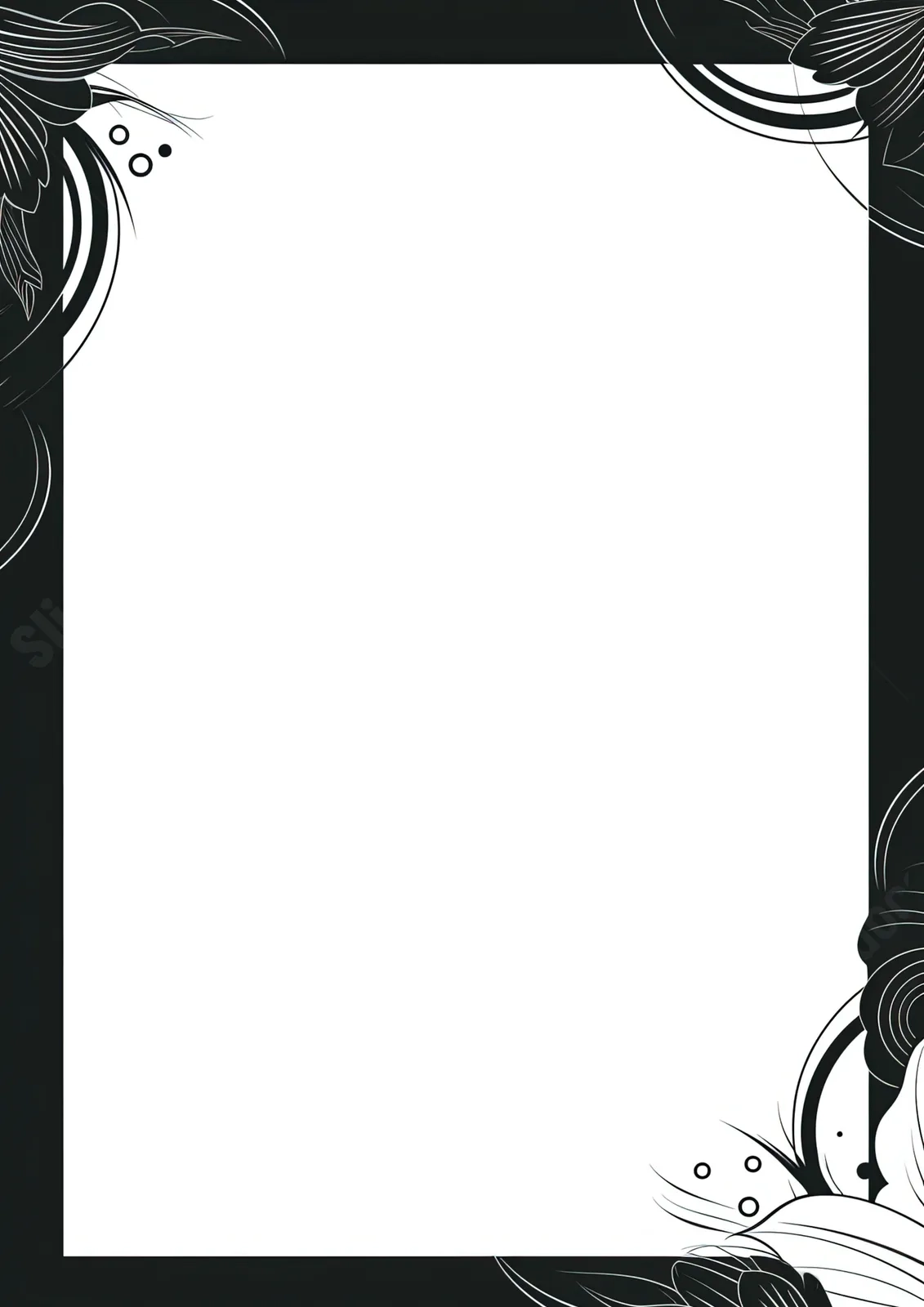 Border Design Black And White Creative Page Layout Word Template 