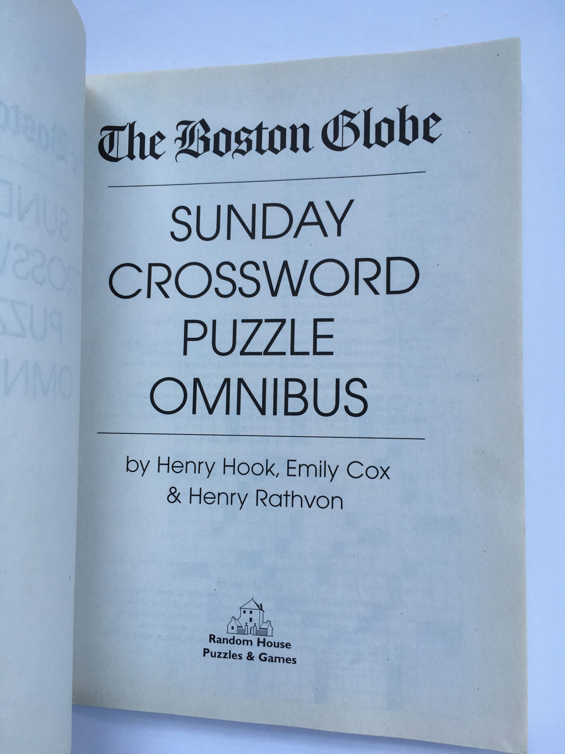 Boston Globe Sunday Crossword Omnibus Volume 1 Boston Globe By 