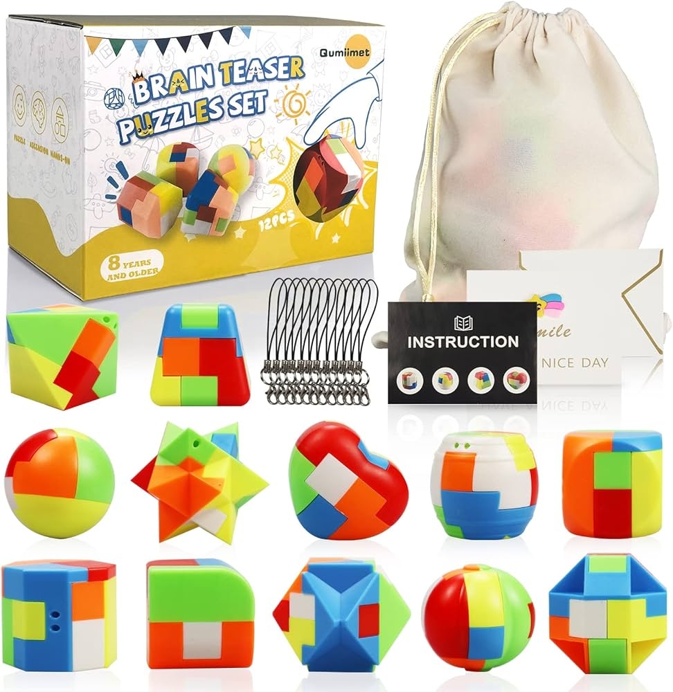 Brain Teaser Puzzles For Kids Teens And Adults 12Pcs Mind Game 