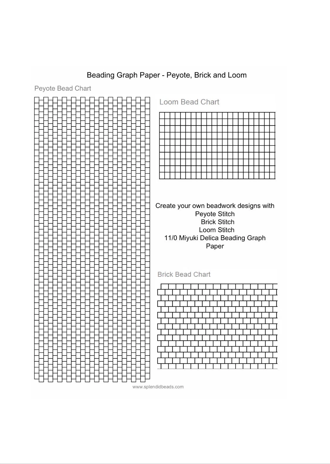Printable Bead Loom Graph Paper