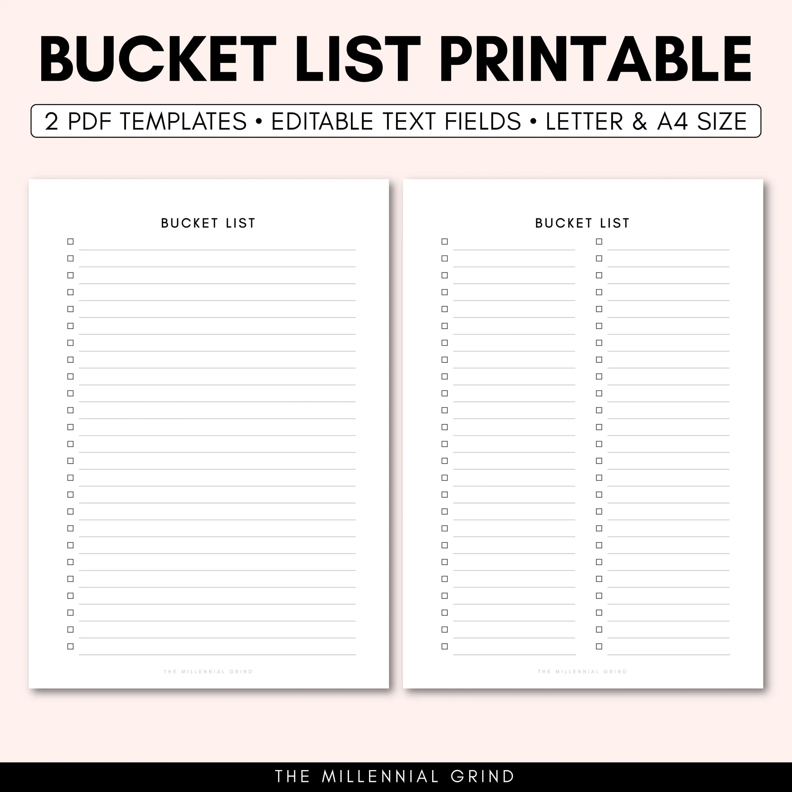 Bucket List Printable Bucket List Printable Insert Bucket List 