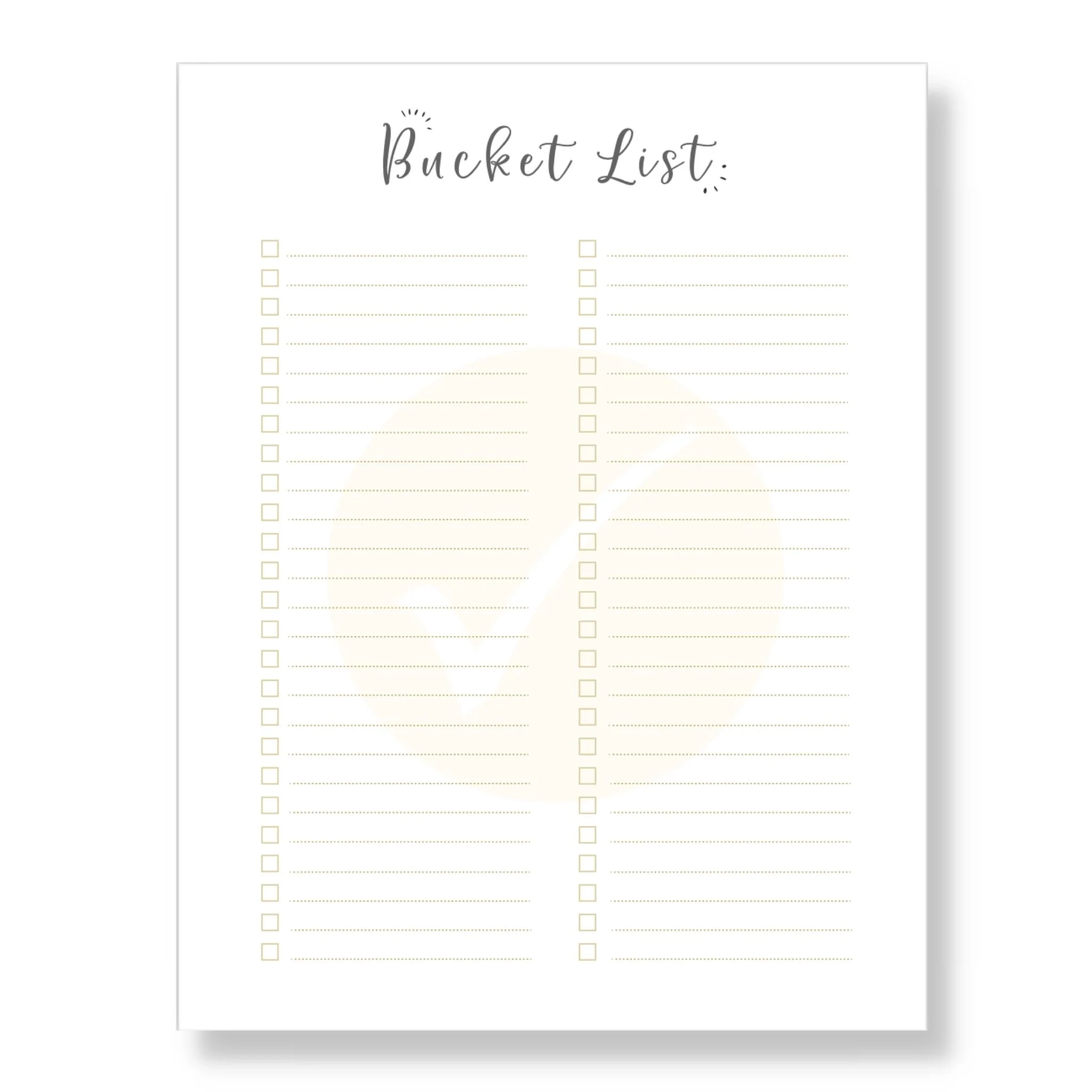 Bucket List Template