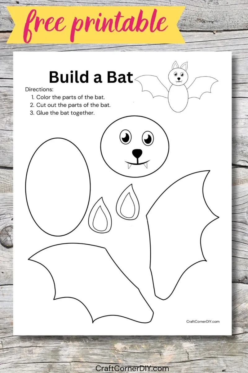 Build A Bat Craft Free Printable Craft Corner DIY