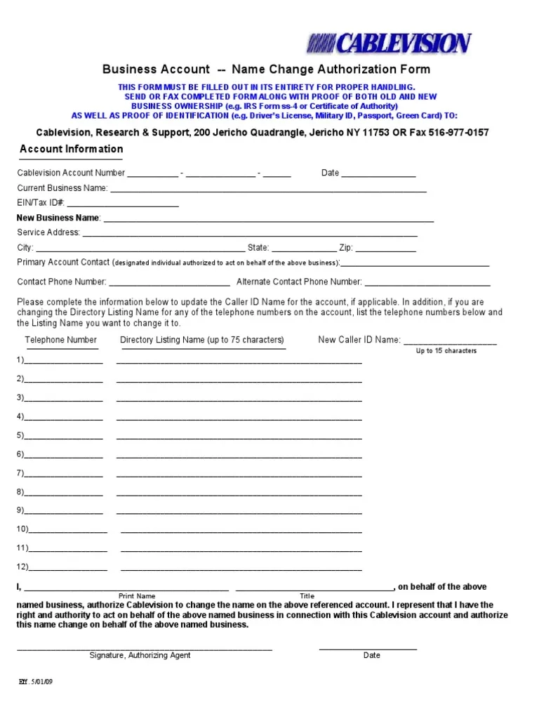 Business Name Change Form PDF Business