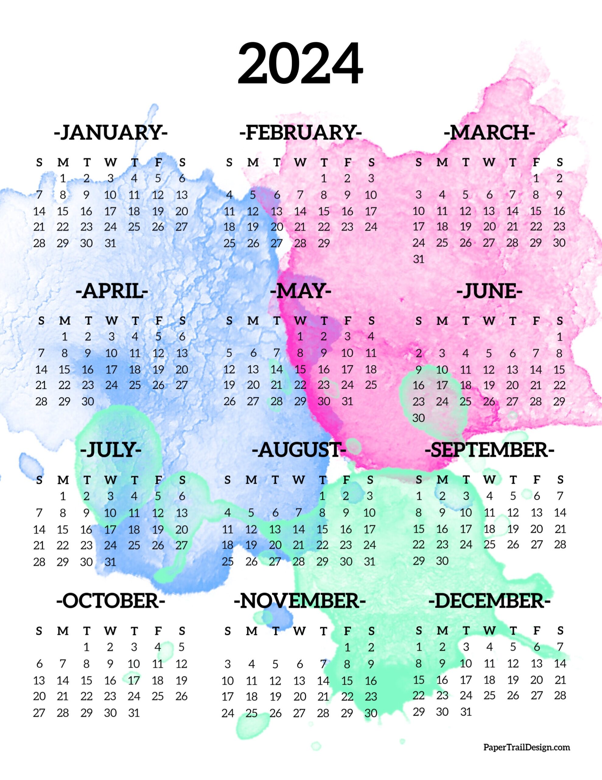 Paper Trail Design Free Printable Calendar
