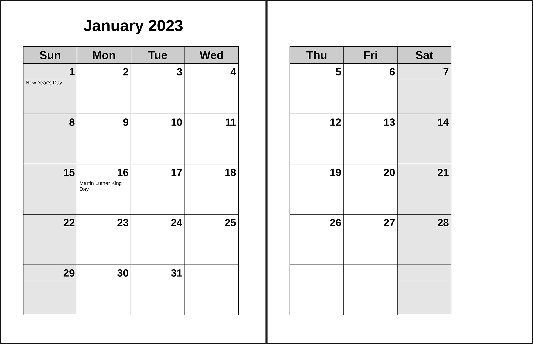 CalendarsThatWork Creative Sizes