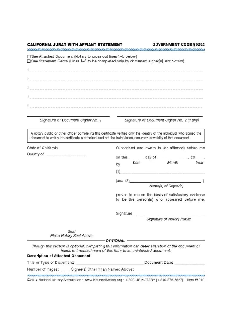 California Jurat PDF Notary Public Signature
