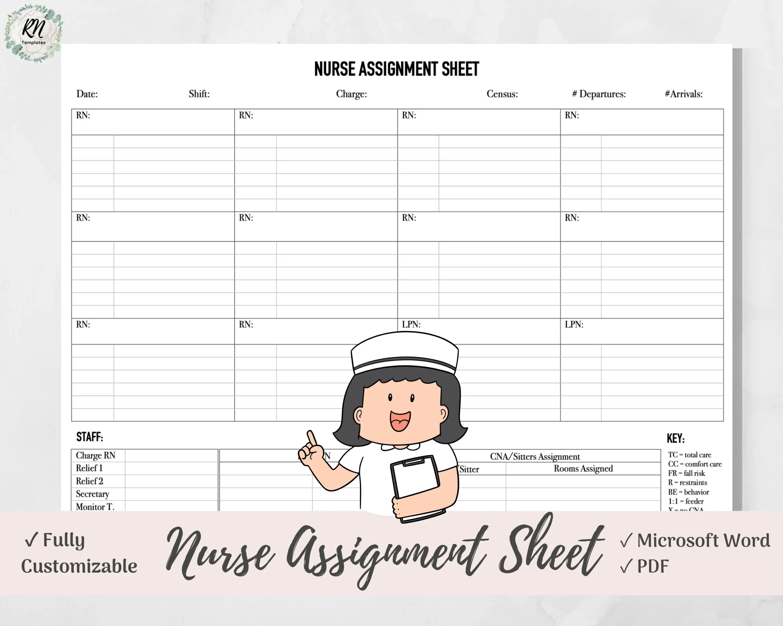 Charge Nurse Assignment Sheet Template RN amp CNA Assignments Med 