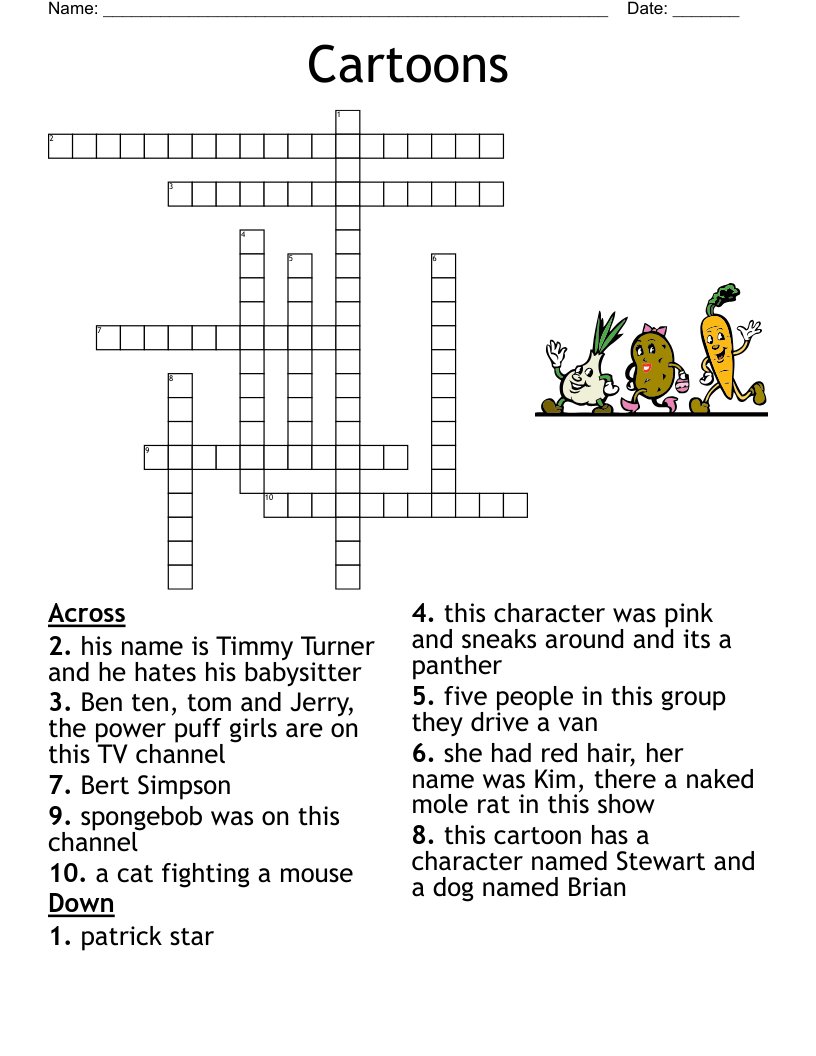Tv Theme Crossword Puzzles Printable