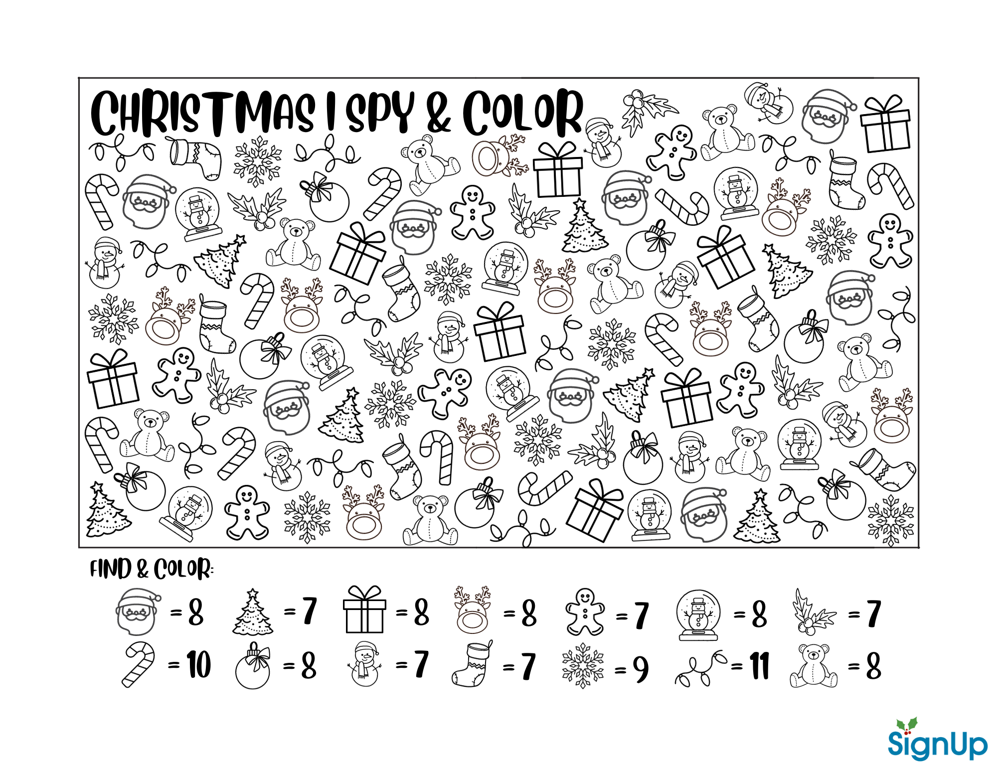 Easy Christmas Printable Worksheets